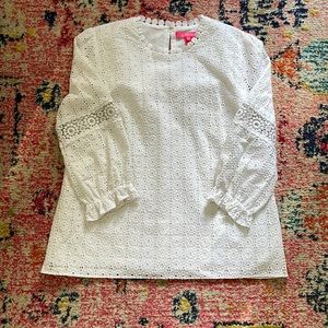 EUC Lilly Pulitzer White Eyelet Shirt